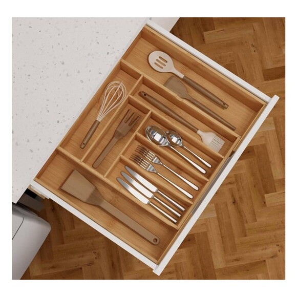 Kitchen Drawer Organizer Silverware Utensils Tools Tray Holder 3.5” H Expandable - Picture 4 of 7
